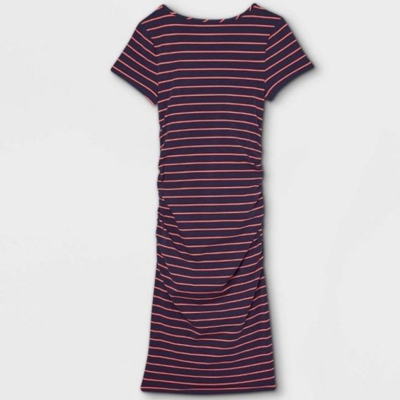 NWT Women Ingrid+Isabel Short Sleeve T-Shirt Stripe  Maternity Dress  Size L - Picture 2 of 9
